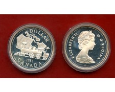 1981 - LOTTO/M30111 - CANADA - 1 DOLLARO TRENO LOCOMOTIVA ARGENTO