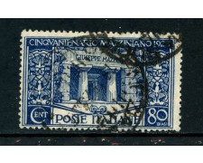 1922 - REGNO - 80c. G.MAZZINI - USATO - LOTTO/REG130U