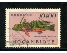 1951 - MOZAMBICO - 10 e. PESCI - USATO - LOTTO/29055 1951 - MOZAMBICO - 10 e. PESCI - USATO - LOTTO/29055