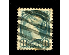 1870/93 - CANADA - 8 cent. BLU VERDE - USATO - LOTTO/29089 1870/93 - CANADA - 8 cent. BLU VERDE - USATO - LOTTO/29089