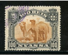 1901 - NYASSA ( MOZAMBICO) - 100r. BISTRO - DROMEDARIO - USATO - LOTTO/29120 1901 - NYASSA ( MOZAMBICO) - 100r. BISTRO - DROMEDARIO - USATO - LOTTO/29120