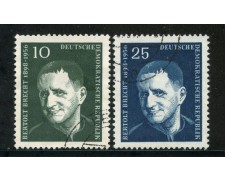 1957 - GERMANIA DDR - BERTOLT BRECHT 2v. - USATI - LOTTO/29193 1957 - GERMANIA DDR - BERTOLT BRECHT 2v. - USATI - LOTTO/29193