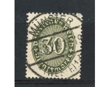 1927/28 - GERMANIA REICH SERVIZI - 30p. VERDE CIFRA IN OVALE - USATO - LOTTO/29280