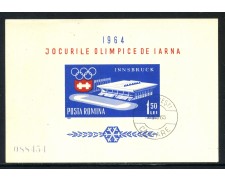 1963 - ROMANIA - OLIMPIADI INVERNALI INNSBRUCK - FOGLIETTO USATO - LOTTO/29327 1963 - ROMANIA - OLIMPIADI INVERNALI INNSBRUCK - FOGLIETTO USATO - LOTTO/29327