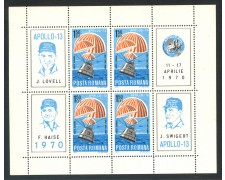 1970 - ROMANIA - APOLLO 13 - FOGLIETTO NUOVO - LOTTO/29343