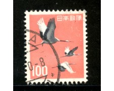 1962/65 - GIAPPONE - 100 y. POSTA ORDINARIA CICOGNE - USATO - LOTTO/29825
