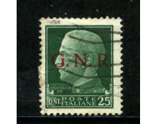 1943 - REPUBBLICA SOCIALE - 25c. SOPRASTAMPATO GNR - USATO - LOTTO/29860B 1943 - REPUBBLICA SOCIALE - 25c. SOPRASTAMPATO GNR - USATO - LOTTO/29860B