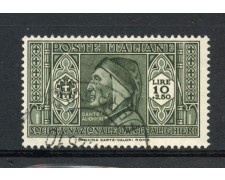 1932 - REGNO - 10 + 2,50 PRO SOCIETA' DANTE ALIGHIERI - USATO - LOTTO/30233
