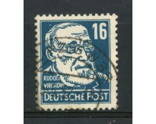 1948 - GERMANIA OCC. SOVIETICA - 16p. VERDE VIRCHOW - USATO - LOTTO/30036 1948 - GERMANIA OCC. SOVIETICA - 16p. VERDE VIRCHOW - USATO - LOTTO/30036