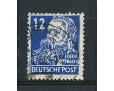 1948 - GERMANIA OCC. SOVIETICA - 12p. OLTREMARE ENGELS - USATO - LOTTO/30038 1948 - GERMANIA OCC. SOVIETICA - 12p. OLTREMARE ENGELS - USATO - LOTTO/30038
