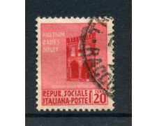 1944 - REPUBBLICA SOCIALE - 20 c. MONUMENTI DISTRUTTI - USATO - LOTTO/RSI496U 1944 - REPUBBLICA SOCIALE - 20 c. MONUMENTI DISTRUTTI - USATO - LOTTO/RSI496U