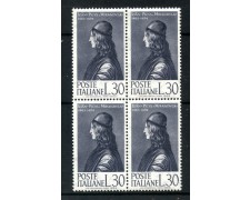 1963 - LOTTO/6410Q - REPUBBLICA - PICO DELLA MIRANDOLA - QUARTINA NUOVI 1963 - LOTTO/6410Q - REPUBBLICA - PICO DELLA MIRANDOLA - QUARTINA NUOVI