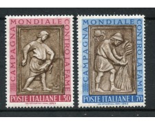 1963 - LOTTO/6412 - REPUBBLICA - CAMPAGNA CONTRO LA FAME 2v. - NUOVI 1963 - LOTTO/6412 - REPUBBLICA - CAMPAGNA CONTRO LA FAME 2v. - NUOVI