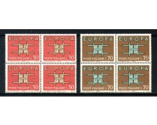 1963 - LOTTO/6418Q - REPUBBLICA - EUROPA 2v. - QUARTINE NUOVI 1963 - LOTTO/6418Q - REPUBBLICA - EUROPA 2v. - QUARTINE NUOVI