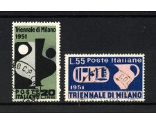1951 - REPUBBLICA - LOTTO/47759 - TRIENNALE DI MILANO 2v. - USATI