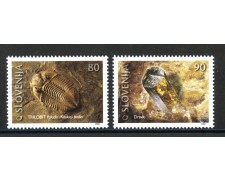 2000 - SLOVENIA - FOSSILI E MINERALI  2v. - NUOVI - LOTTO/33991