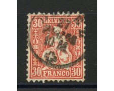 1862 - SVIZZERA - 30 CENTESIMI VERMIGLIO - USATO - LOTTO/34002