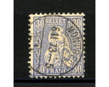 1867/68 - SVIZZERA - 30 CENTESIMI OLTREMARE - USATO - LOTTO/34003