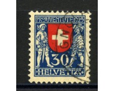 1925 - SVIZZERA - 30+10 cent. PRO JUVENTUTE - USATO - LOTTO/34020 1925 - SVIZZERA - 30+10 cent. PRO JUVENTUTE - USATO - LOTTO/34020