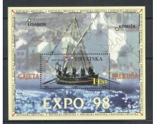 1998 - CROAZIA  - EXPO 98 A LISBONA - FOGLIETTO NUOVO - LOTTO/32848