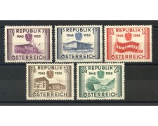 1955 - AUSTRIA - 10° ANNIVERSARIO REPUBBLICA  5v. - NUOVI - LOTTO/34108