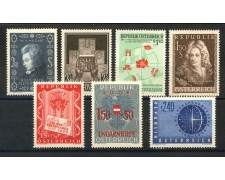 1956 - AUSTRIA - ANNATA COMPLETA 7v.- NUOVI/LINGUELLATI - LOTTO/34113