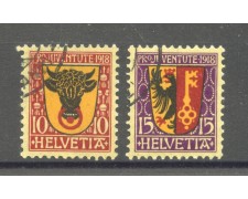 1918 - SVIZZERA - LOTTO/40645 - PRO JUVENTUTE 2v. - USATI 1918 - SVIZZERA - LOTTO/40645 - PRO JUVENTUTE 2v. - USATI