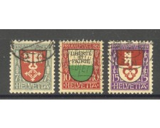 1919 - SVIZZERA - LOTTO/40653 - PRO JUVENTUTE 3v. - USATI 1919 - SVIZZERA - LOTTO/40653 - PRO JUVENTUTE 3v. - USATI