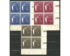 1968 - LOTTO/7915Q - SAN MARINO - NATALE  3v.- QUARTINE NUOVI