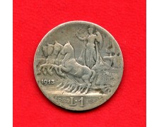 1913 - REGNO - 1 LIRA ARGENTO VITTORIO EMANUELE III° - LOTTO/M32344