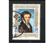 1991 - AUSTRIA - FRANZ GRILLPARZER - USATO - LOTTO/39618