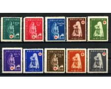 1943 - CROAZIA - A PROFITTO DELLA CROCE ROSSA 10v. - NUOVI - LOTTO/32575