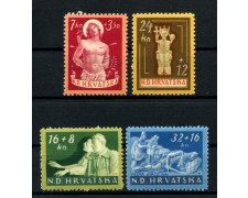1944 - CROAZIA - A PROFITTO DEGLI INVALIDI DI GUERRA 4v. - NUOVI - LOTTO/32577