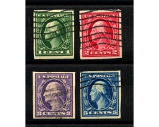 1908/09 - STATI UNITI - LOTTO/41550 - 1/2/3/5. CENT. WASHINGTON NON DENTELLATI - USATI 1908/09 - STATI UNITI - LOTTO/41550 - 1/2/3/5. CENT. WASHINGTON NON DENTELLATI - USATI