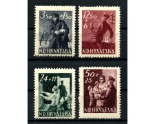 1945 - CROAZIA - A PROFITTO DEGLI IMPIEGATI P.T.T. 4v. - NUOVI - LOTTO/32582