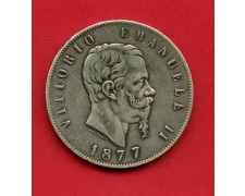 1877 - REGNO - LOTTO/M39823 - 5 LIRE ARGENTO VITT. EMANUELE II°
