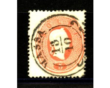 1861 - LOMBARDO VENETO - LOTTO/40572 - 5 SOLDI ROSSO CHIARO - USATO  MASSA