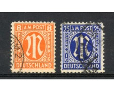 1945 - GERMANIA OCCUPAZIONI - LOTTO/48038 - 8 e 25p. OCCUPAZIONE BIZONA USATI