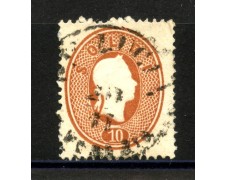 1861 - LOMBARDO VENETO - LOTTO/40574 - 10 SOLDI BRUNO  MATTONE - USATO