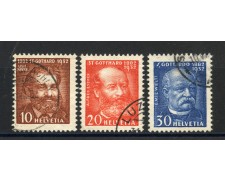1932 - SVIZZERA - LOTTO/39349 - TRAFORO DEL GOTTARDO  3v. - USATI