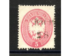1863 - LOMBARDO VENETO - LOTTO/40582 - 5 SOLDI  ROSA - USATO