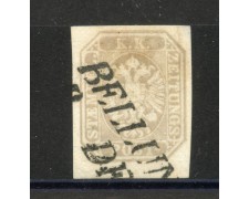 1863  - LOMBARDO VENETO - LOTTO/40585 - 1,05 KREUZER BRUNO GRIGIO PER GIORNALI - USATO BELLUNO