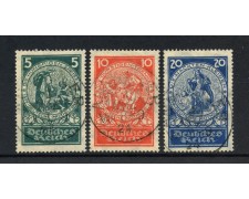 1924 - GERMANIA REICH - LOTTO/43177 - BENEFICENZA 3v. - USATI 1924 - GERMANIA REICH - LOTTO/43177 - BENEFICENZA 3v. - USATI