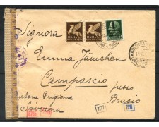 1944 - REPUBBLICA SOCIALE - LOTTO/40597 - BUSTA PER LA SVIZZERA VERIFICATA PER CENSURA 1944 - REPUBBLICA SOCIALE - LOTTO/40597 - BUSTA PER LA SVIZZERA VERIFICATA PER CENSURA