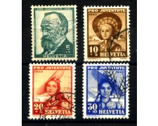 1940 - LOTTO/39369 - SVIZZERA - PRO JUVENTUTE 4v. - USATI 1940 - LOTTO/39369 - SVIZZERA - PRO JUVENTUTE 4v. - USATI