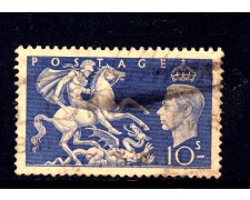 1951 - GRAN BRETAGNA - 10s. SAN GIORGIO E IL DRAGO - USATO - LOTTO/32102