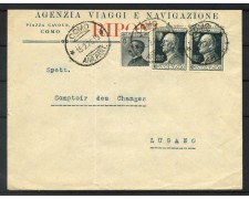 1928 - REGNO - LOTTO/40025 - 50 cent. A. VOLTA COPPIA SU BUSTA PER L'ESTERO 1928 - REGNO - LOTTO/40025 - 50 cent. A. VOLTA COPPIA SU BUSTA PER L'ESTERO