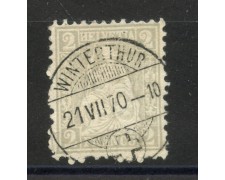 1862 - SVIZZERA - LOTTO/40609 - 2 CENT. GRIGIO - USATO