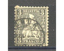 1862 - SVIZZERA - LOTTO/40610 - 3 CENT. NERO - USATO