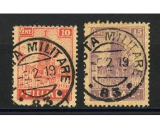 1919 - FIUME - LOTTO/4238 - 10 - 15 CENT. VEDUTE - USATI